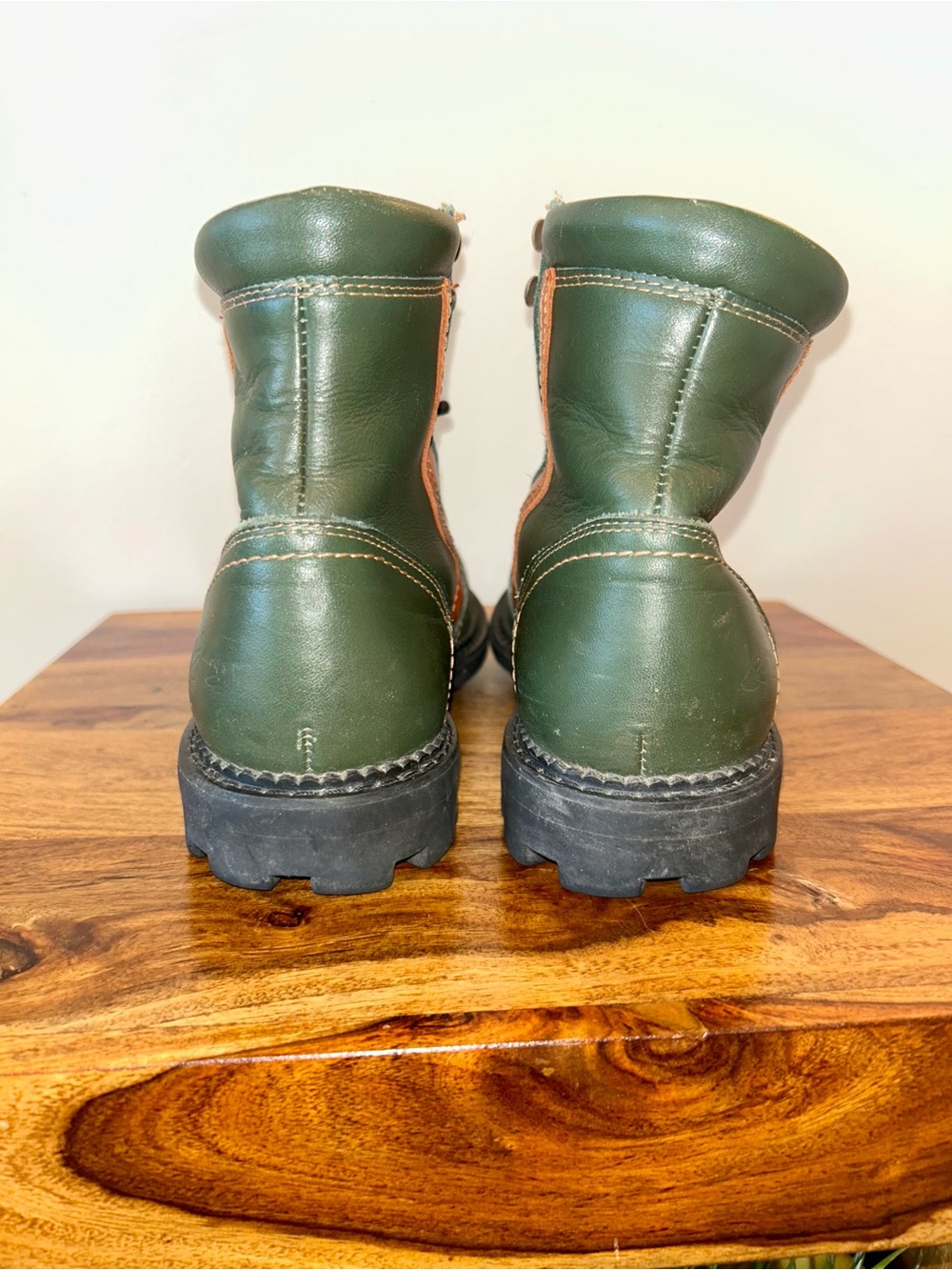 Unisex 7.5M / 9.5F Fluvog Racer Boot - Green and Orange Leather Punk - Picture 8 of 13